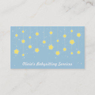 Cartão De Visita Estrelas elegantes do Twinkling que Babysitting