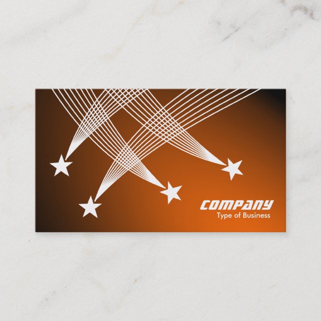 Cartão De Visita Estrelas fotografantes - Branco em Laranja ilumina (Frente)