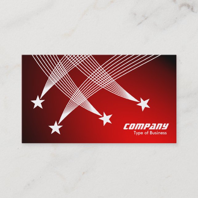 Cartão De Visita Estrelas fotografantes - Branco em vermelho brilha (Frente)