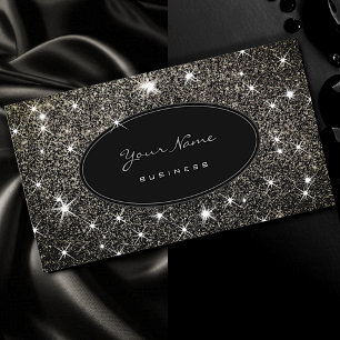 Cartão De Visita Estrelas Luminosas de Glama de Prata de Lúxo