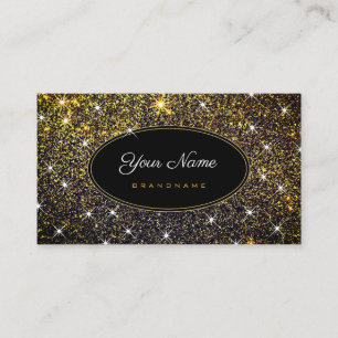 Cartão De Visita Estrelas Luminosas de Ouro Elegante Hair