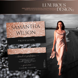 Cartão De Visita Estrelas Luminosas Luminosas de Rosa Negra Luxurio