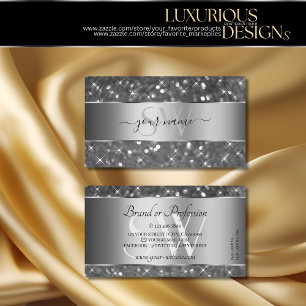 Cartão De Visita Estrelas Luminosas Luminosas de Silver de Luxo com