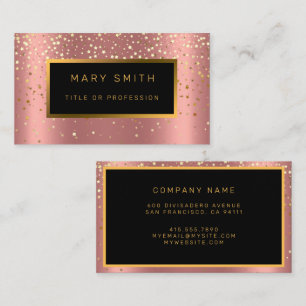 Cartão De Visita Estrelas Rosa Douradas de Lúxias