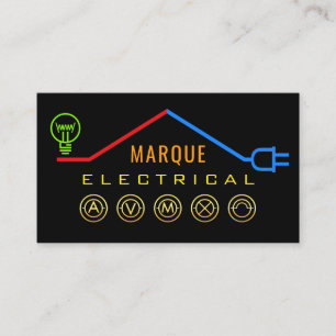 Cartão De Visita Estrutura de Fiação Elétrica no Telhado