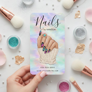 Cartão De Visita Estúdio de Arte de Unhas Manicure Artista Opala El
