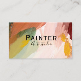 Cartão De Visita Estúdio de Arte & Pintor de Pintura a Óleo Abstrat