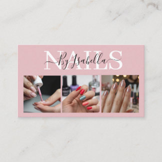 Cartão De Visita Estúdio de Artista de Unhas Foto Tipografia faça o