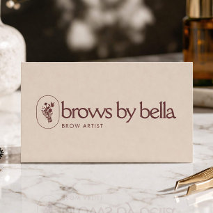 Cartão De Visita Estúdio de Beleza Artista de Sobrancelhas Minimali