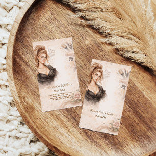 Cartão De Visita Estúdio de Cabelo Blush Portrait Branding