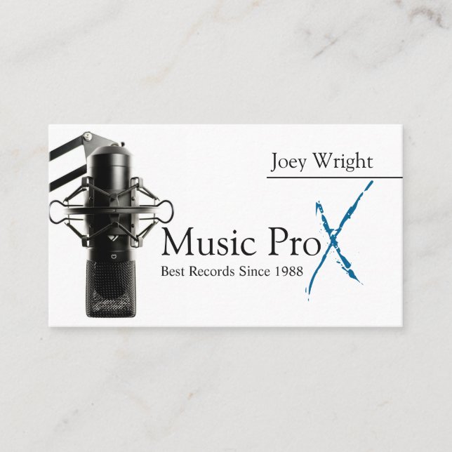 Cartão De Visita Estúdio de Gravação de Música com Microfone Profis (Frente)
