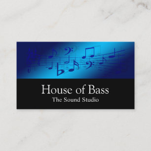 Cartão De Visita Estúdio de Gravação Profissional Blue Music