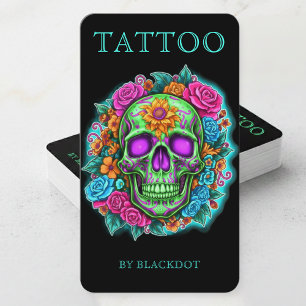 Cartão De Visita Estúdio de Tatuagem de Tatuadores Profissionais Ma