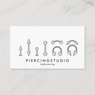 Cartão De Visita Estúdio de Tatuagem e Piercing Grey