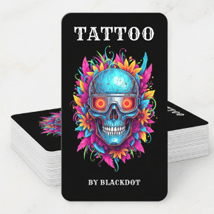 Cartão De Visita Estúdio de Tatuagem Estilo Tatuagem Profissional T