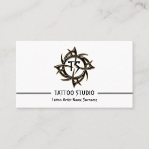 Cartão De Visita Estúdio de Tatuagem Moderna Mínimo