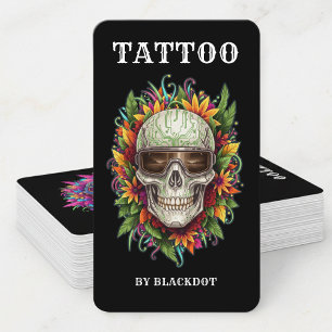 Cartão De Visita Estúdio de Tatuagem Profissional Design Tatuador