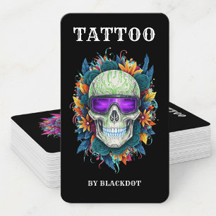 Cartão De Visita Estúdio de Tatuagem Profissional Loja de Tatuagem
