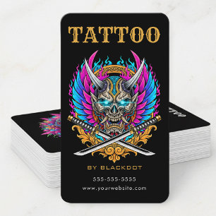 Cartão De Visita Estúdio de Tatuagem Profissional Loja de Tatuagem