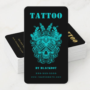 Cartão De Visita Estúdio de Tatuagem Profissional Tatuador Loja de
