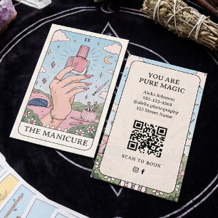 Cartão de Visita Estúdio de Unhas Boho Tarot Celes