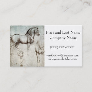 Cartão De Visita Estudo Da Vinci Horse Renascance Sketch Belas Arte