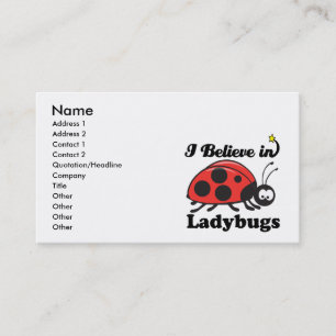 Cartão De Visita eu acredito em ladybugs