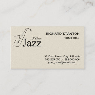Cartão De Visita Eu adoro jazz