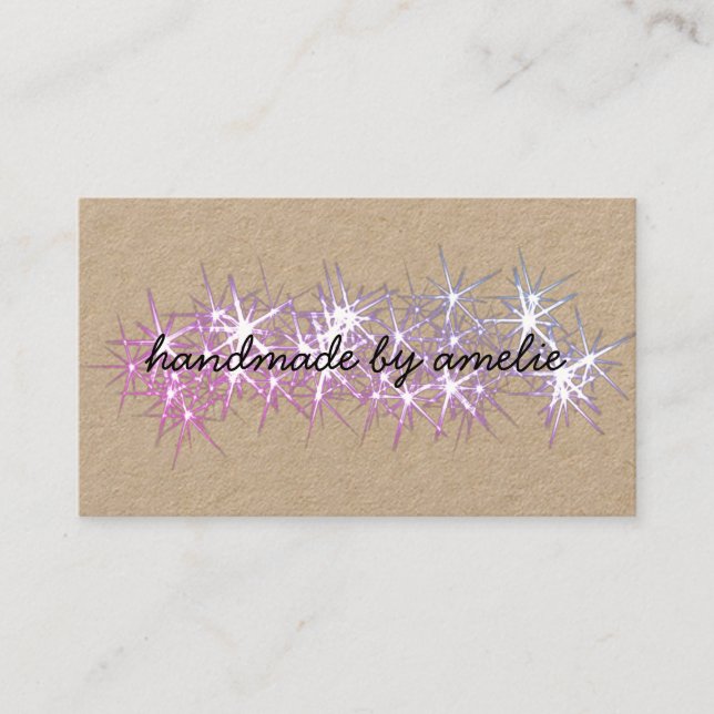 Cartão De Visita Eu amo estrelas feitas à mão com nome nas redes so (Frente)