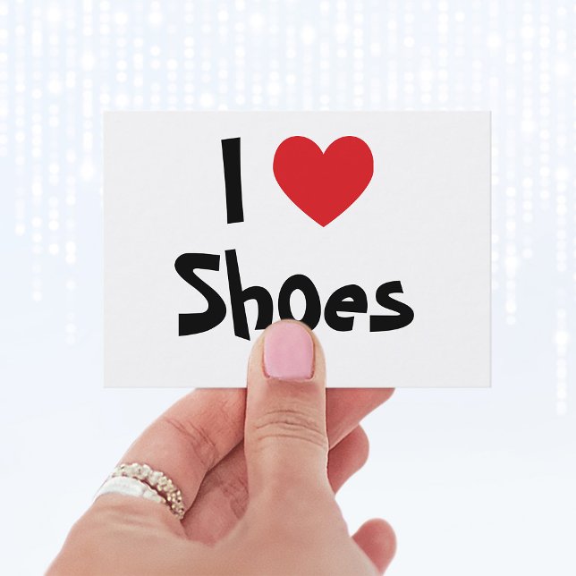 Cartão de Visita Eu Amo Sapatos (Customizable I HEART BLANK business cards.)