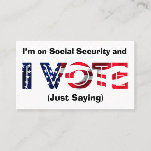 Cartão De Visita Eu estou na segurança social e eu voto