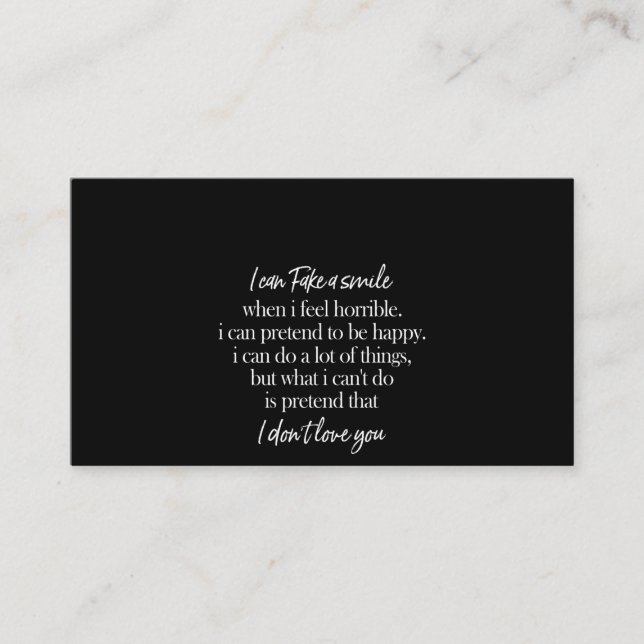 Cartão De Visita eu posso fingir um sorriso (Frente)