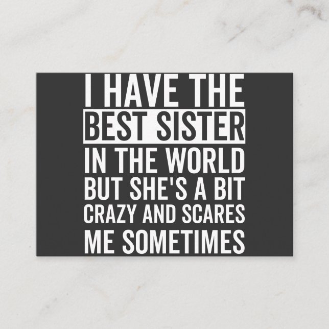 Cartão De Visita Eu tenho a melhor irmã do mundo (Frente)