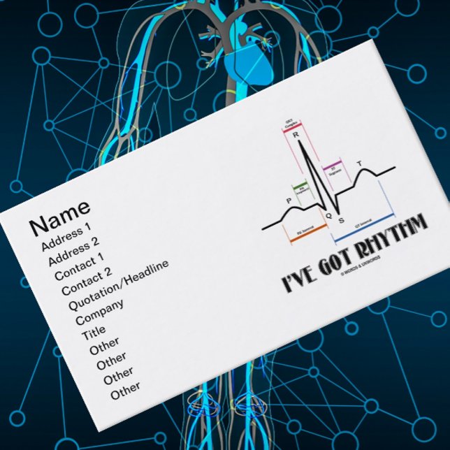 Cartão De Visita Eu tenho ritmo (ECG / eletrocardiograma ECG) (If you have a heartbeat, you'll enjoy introducing yourself with this "I've Got Rhythm" biz card!)