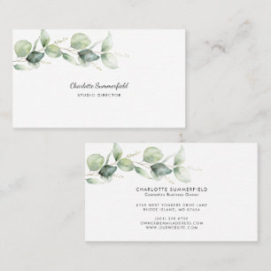 Cartão De Visita Eucalipto Moderno Minimalista Elegante Script