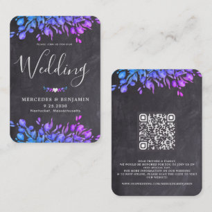 Cartão De Visita Eucalyptus Foliage Código QR Rustic Casamento Sla