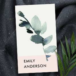 CARTÃO DE VISITA EUCALYPTUS PINK FOLIAGE BRANCH WATERCOLOR