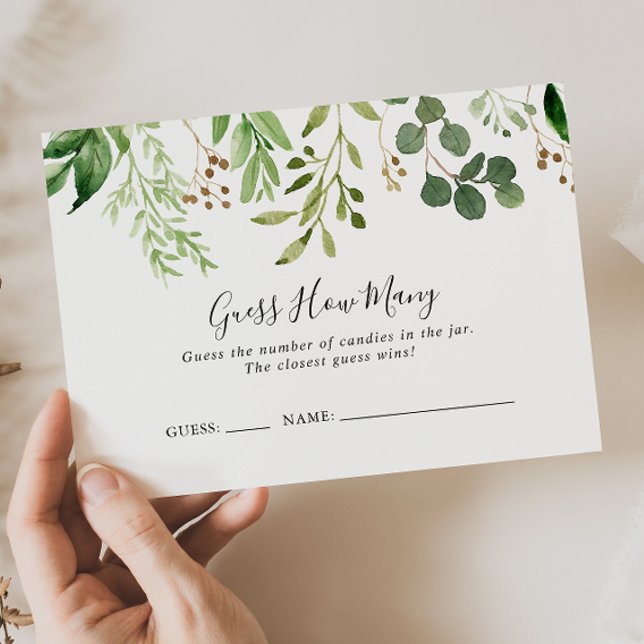 Cartão De Visita Eucalyptus Simples Floral Adivinha Quantos Placas  (Criador carregado)