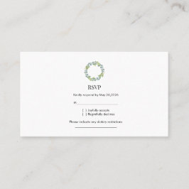Cartão De Visita Eucalyptus Wreath Wedding RSVP 