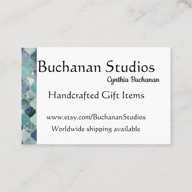 Cartão De Visita Euro Large Personalize Texto memorável Blues (Frente)