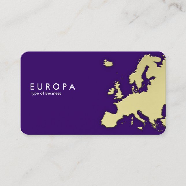 Cartão De Visita EUROPA - Efeito Dourado 3d - Roxo Profundo (Frente)