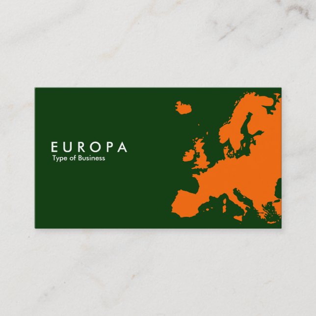 Cartão De Visita EUROPA Laranja - Verde Escuro (Frente)