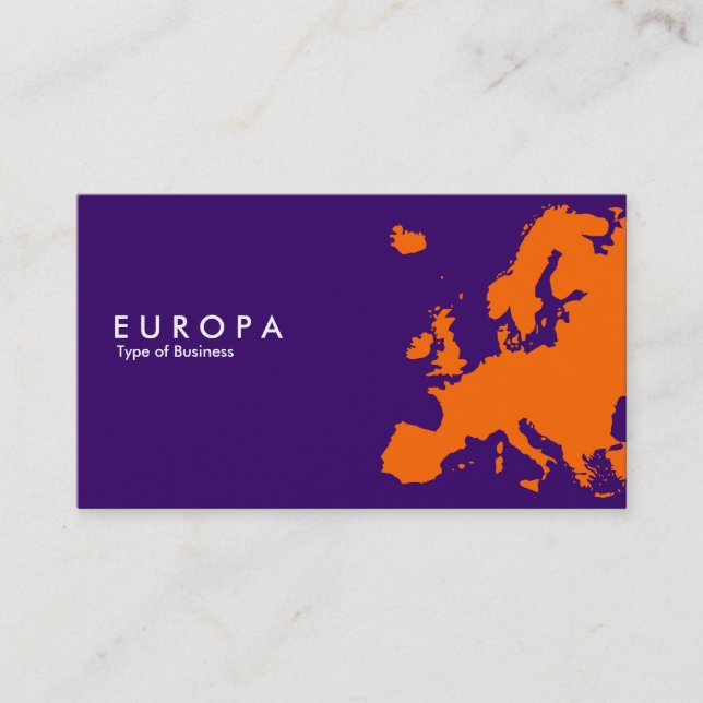 Cartão De Visita EUROPA Laranja - Violeta Escura (Frente)