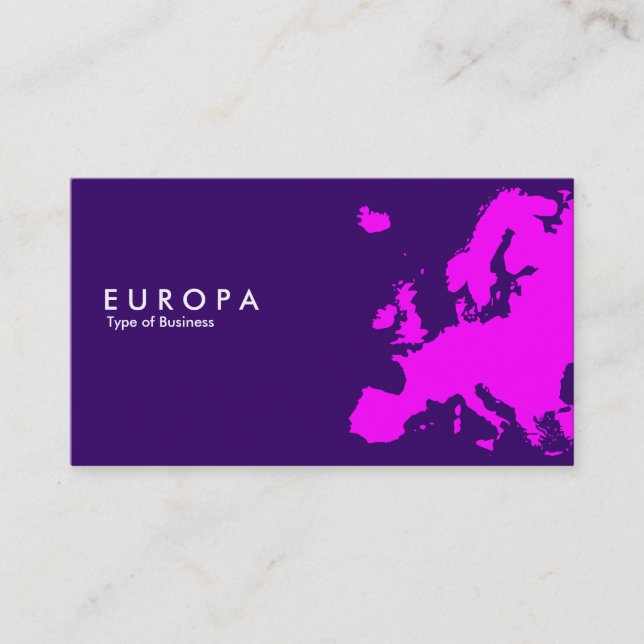 Cartão De Visita EUROPA Magenta - Violeta Escuro (Frente)