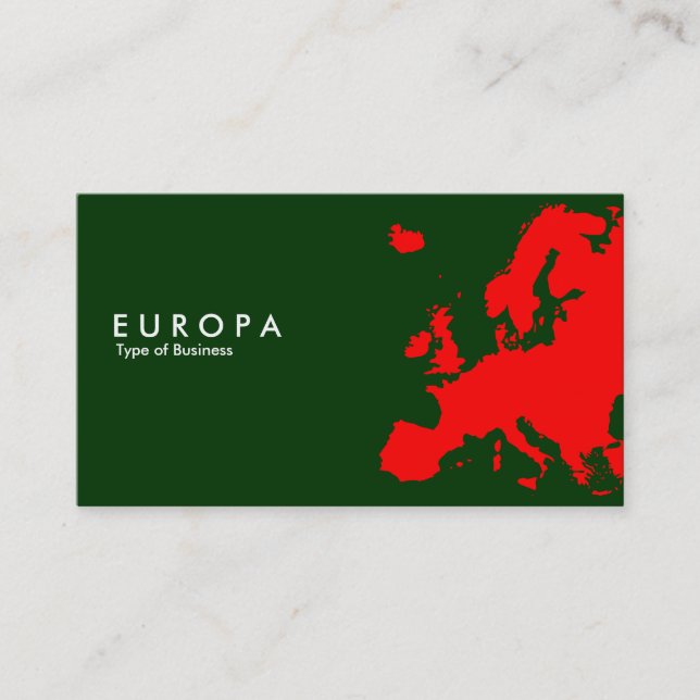 Cartão De Visita EUROPA Vermelho - Verde Escuro (Frente)