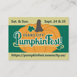 Cartão De Visita Evans City PumpkinFest 2022