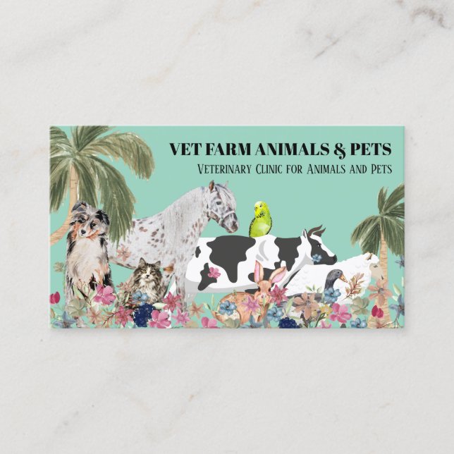 Cartão De Visita Eventos de Encontro com Animais (Frente)