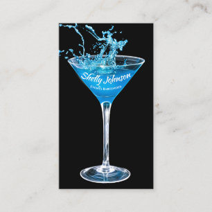 Cartão De Visita Eventos de Tendência Bartender - Abertura Azul Exó