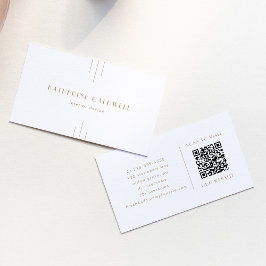 Cartão De Visita EVERLY Gold Art Deco Simple Geometric QR Code