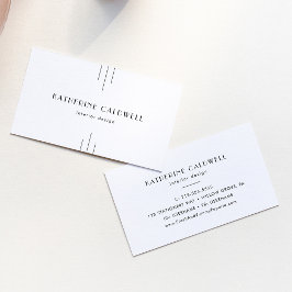 Cartão De Visita EVERLY Minimalist Art Deco White and Black